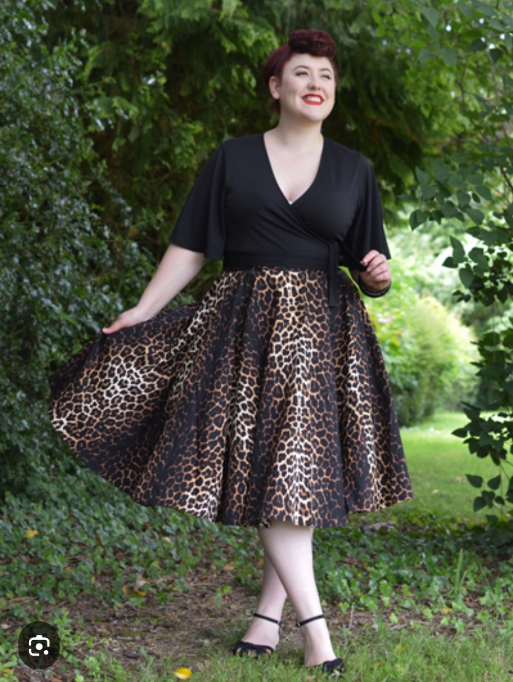 Hell Bunny Panthera 50s Leopard Print Pleated Rockabilly Retro Skirt Sz M